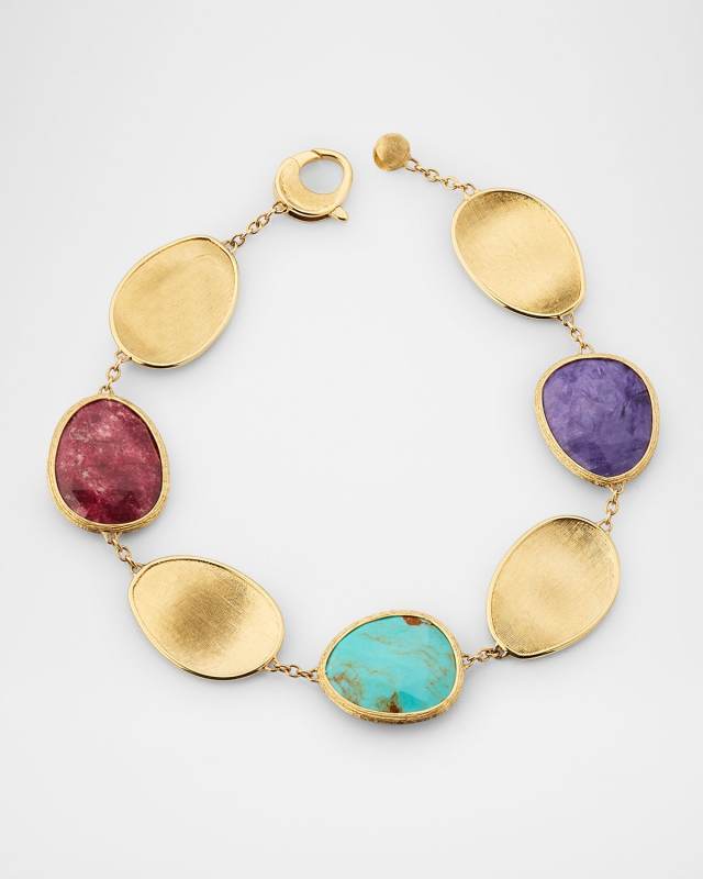 Lunaria 18K Yellow Gold Bracelet with Mixed Stones